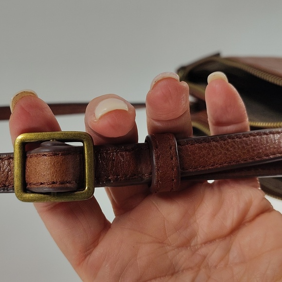 Margot New York Chestnut Brown Crossbody Purse Three Multiple Section Zip Top - Picture 12 of 12